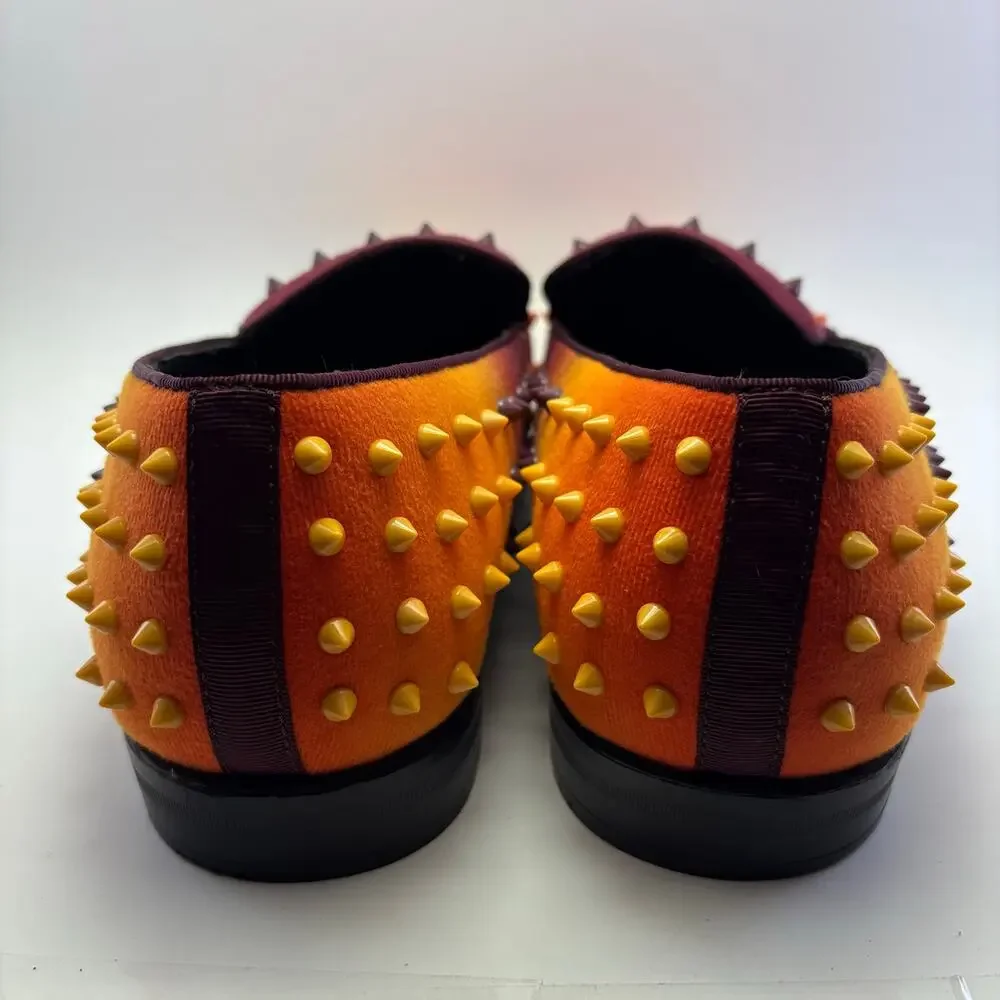 PARRAZO Premium Two Toned Orange Spiked Loafers Men’s Size 13